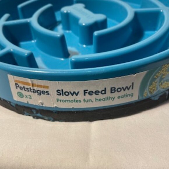 Petstages Slow Fun Feed Dog Bowl, Dishwasher Safe, Blue - Picture 7 of 14